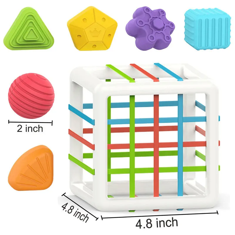 Learning Toddlers Square Baby Sorting Colorful Cube Multi Sensory Shape Toys