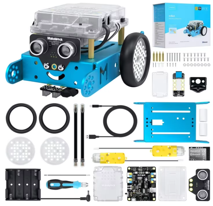 DIY Kids Stem Educational Project Programming Coding Toys 2WD BT Control Makeblock Smart Robot Car Starter Kits Set for Arduino