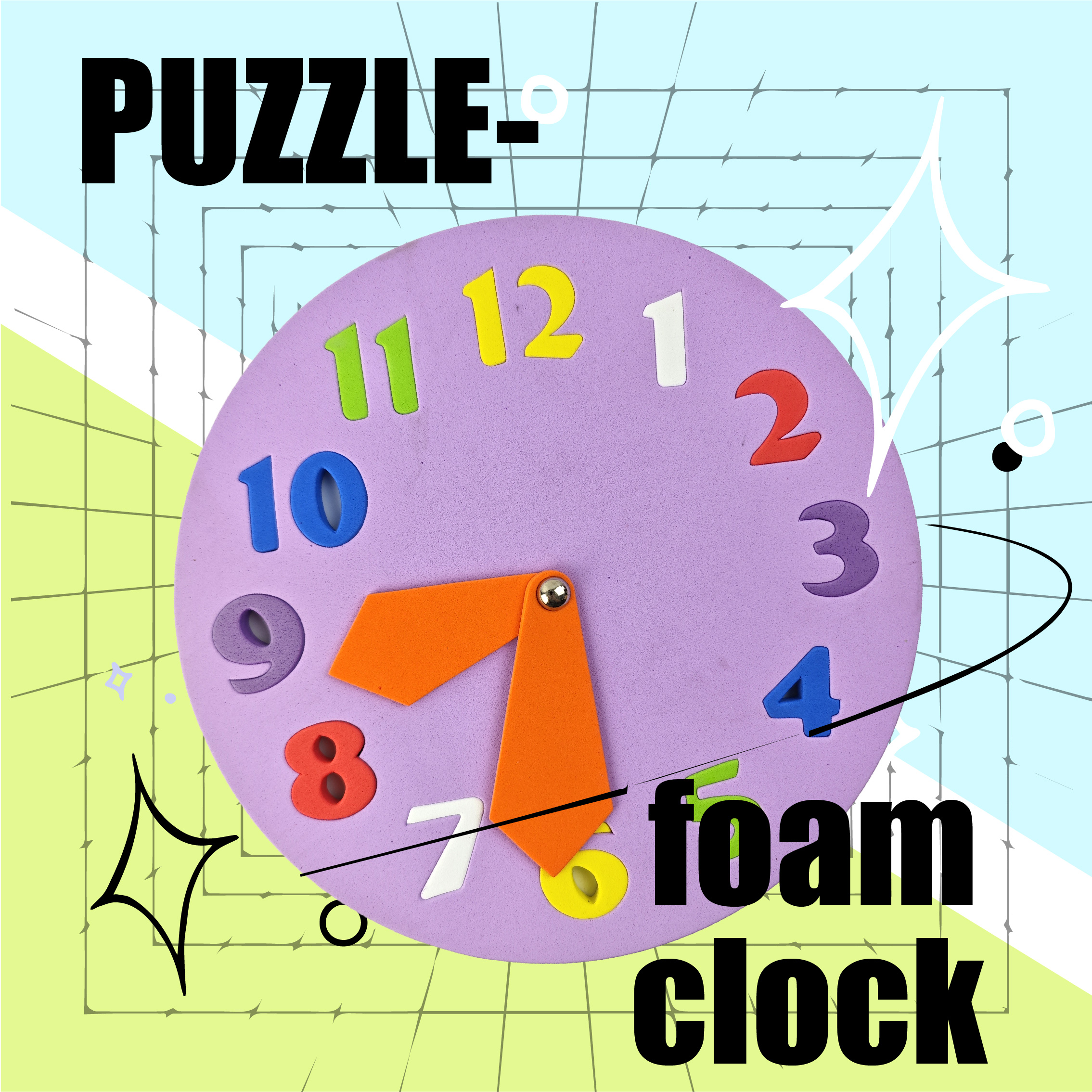 EVA Foam Montessori Teaching Toys Clock Early Learning Toys