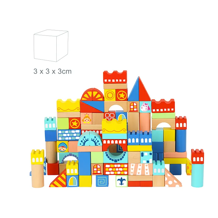 Wooden Block Castle Educational Toy Set for Kids Learning Fun