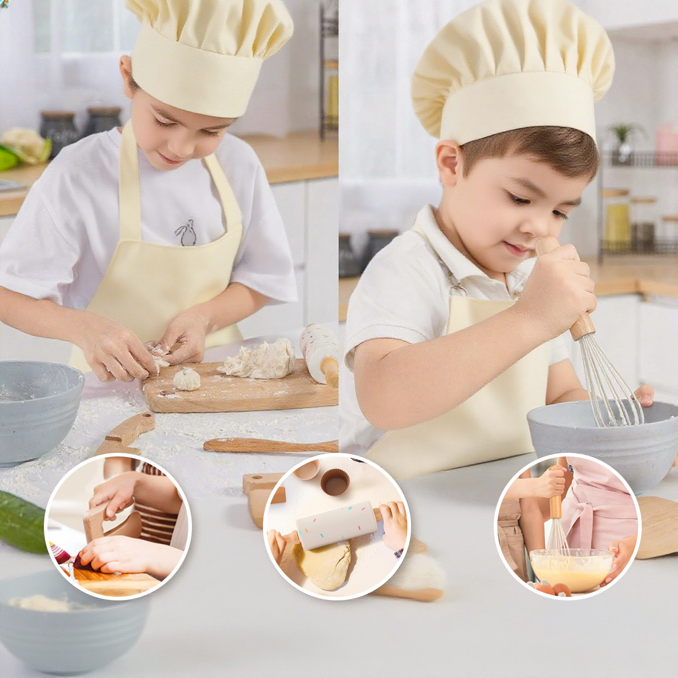 Early Educational Children Life Skill Learning Toy Wooden Baking Cookware Sets Kids Simulation Cooking Toy