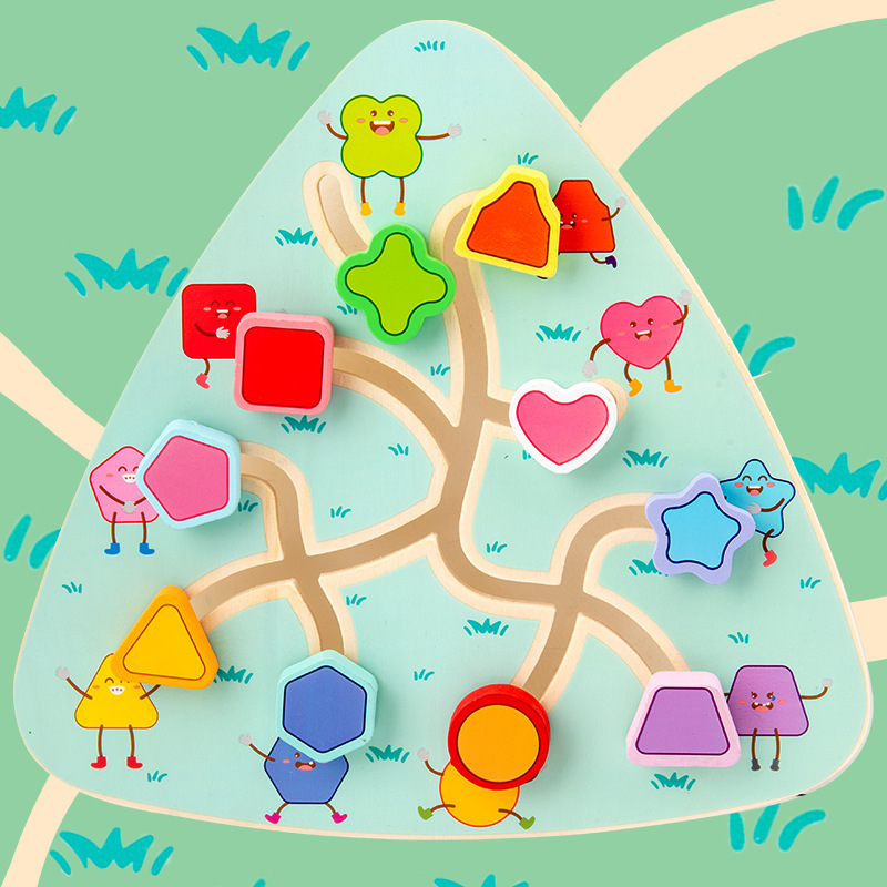 Children Montessori Wooden Toys Walking Pairing Maze Board Early Educational Interactive Learning Toy Age 0-3 Years Custom Size