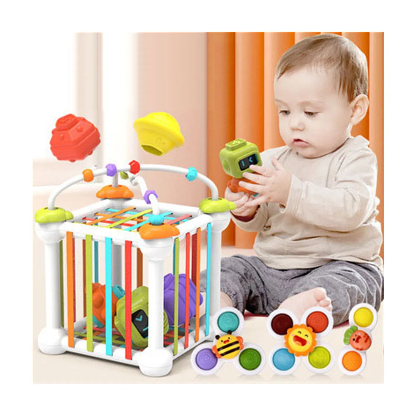 Amazon Sensory Toys Shape Sorter Sorting Toy Baby Blocks Colorful Textured Balls Sorting Games Montessori Learning Activity