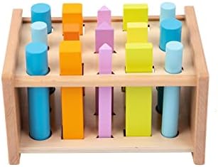 Montessori Sensory Educational Toys Unisex 1-2-3 Years Wooden 3D Shape Matching Color Sorting Sticks Game 15 Pcs Cognitive China