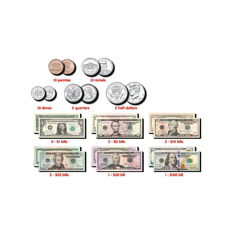 BABYGREAT Hot Selling Creative Jumbo Double-Sided EVA Material Money Mathematics Learning Toys for 5 7 Years Old Color Box