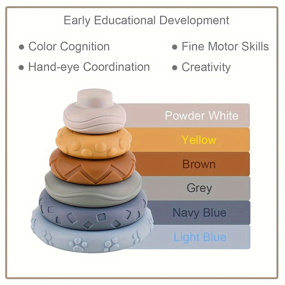 Baby Montessori Sensory Intellectual Development Set, Developing Fine Motor Skills, Koala Stacking Tower Learning Toys