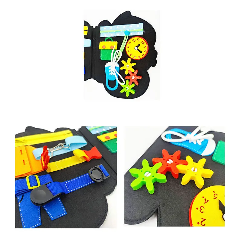 Baby Sensory Learning Toy Montessori Educational Felt Busy Activity Board for Toddler