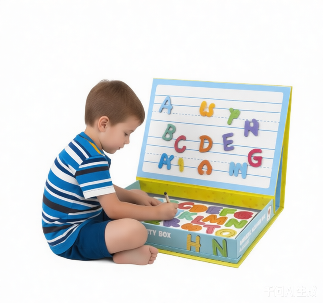 Interactive Magnetic Alphabet Jigsaw Puzzle DIY Educational Toy for Kids 2-4 Years Old with Paper &amp; Cardboard Materials