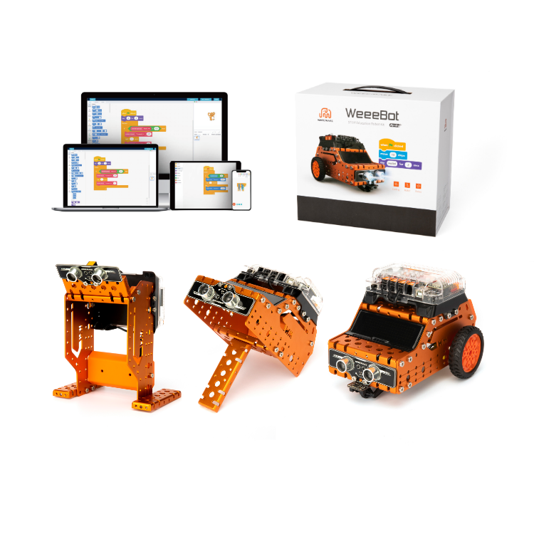 Weeebot 3-in-1 Stem Robot Kit Metal Remote Control Robot Dly Coding Programming Toy for Kids Education &Maker Boards