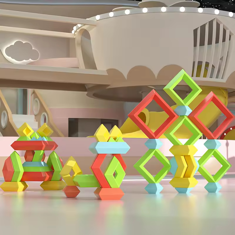 Children's Educational Plastic Montessori Stacking Toys Fine Motor Skills Plastic Pyramid Block Model Toy