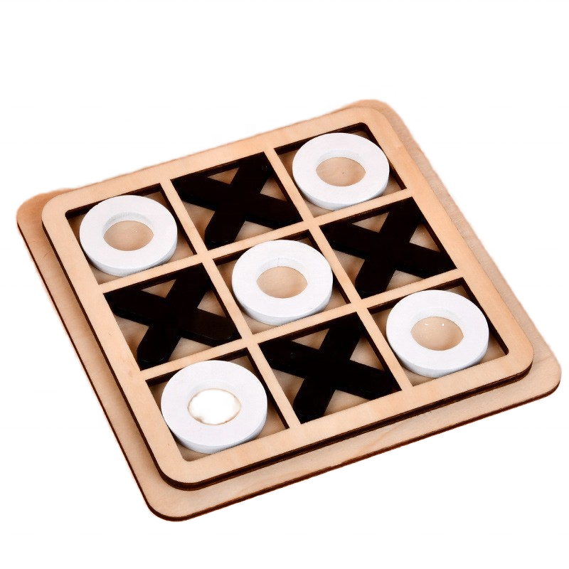 Wooden Tic Tac Toe Game Table Xo Toy for Family &amp; Children Educational Puzzle in Vibrant Colors