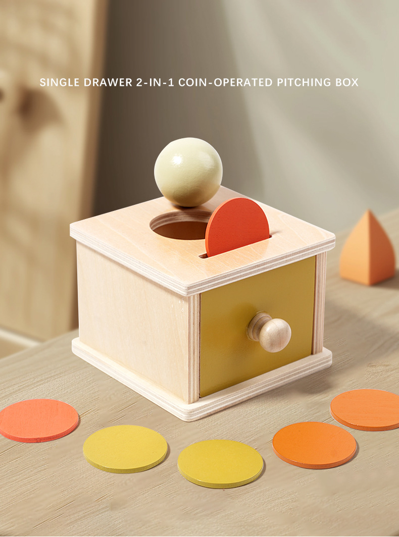 Xdz Cross-border Early Childhood Education Intelligence-Development Coin-Operated Box Montessori Wooden Educational Toy