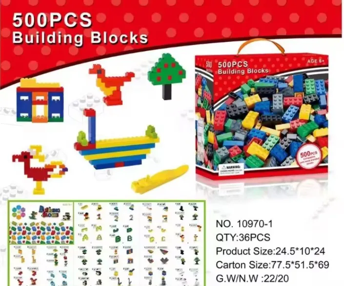 Custom Kids Educational Classic Creative Construction Bricks Toys Kits Assembly ABS Plastic 1000PCS Building Blocks Toy Set
