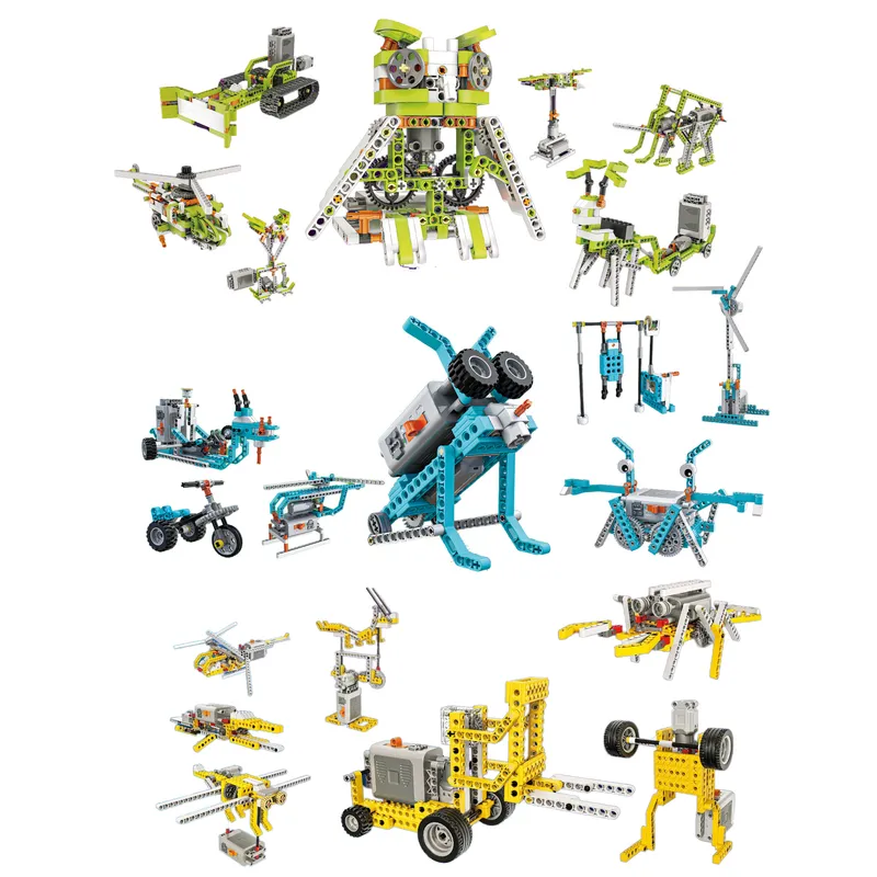 395+PCS Scientific Engineering Toys Smart Robot Programable Build Block Set Mechanical Children Technical Educational Stem Primary School Science Experiment Toy