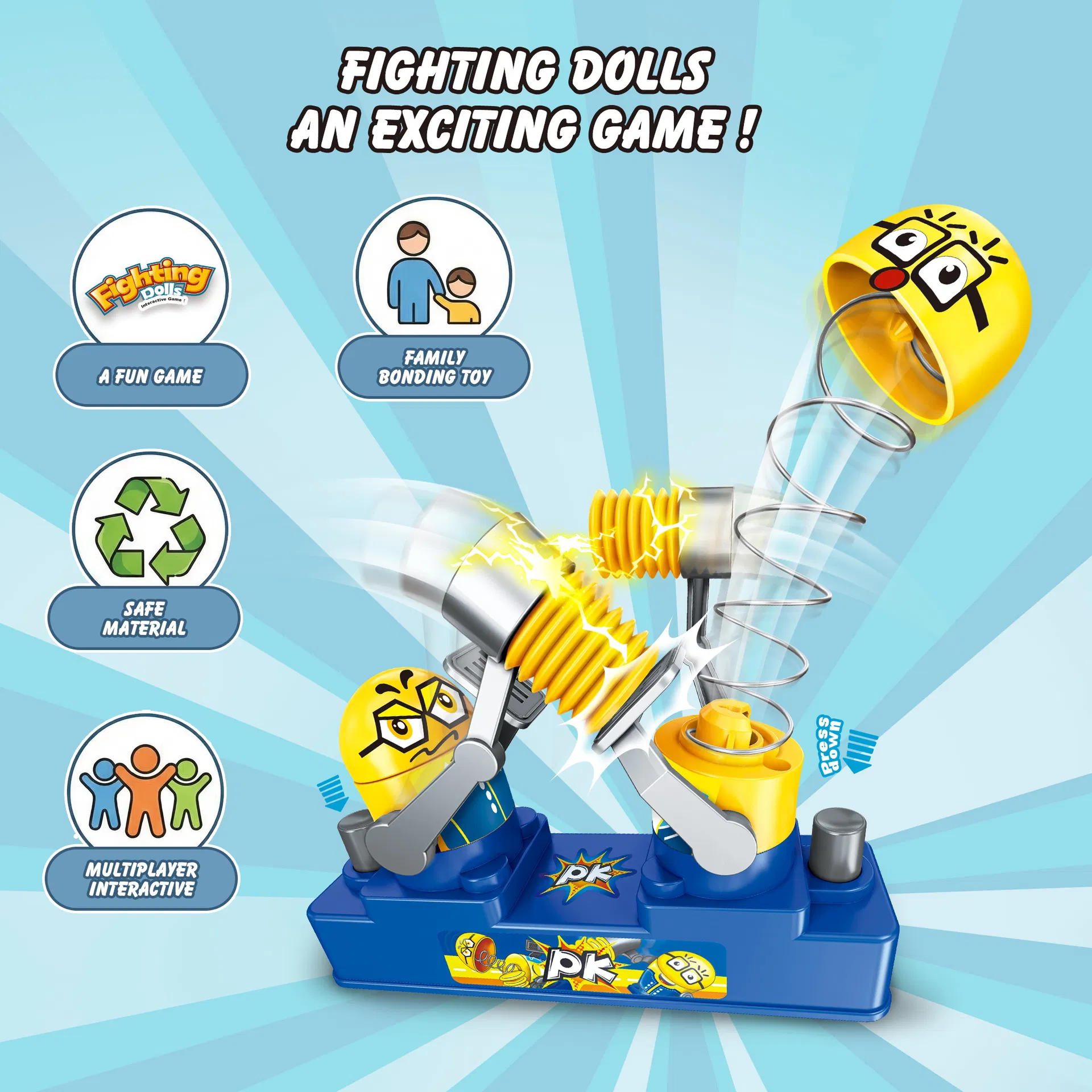 Factory Wholesale Two-Player Fighting Dolls Battle Game Kids Educational Interactive Desktop Duel Toy for Family Party Age 3+