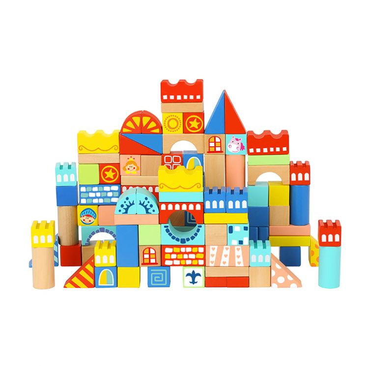 Wooden Block Castle Educational Toy Set for Kids Learning Fun