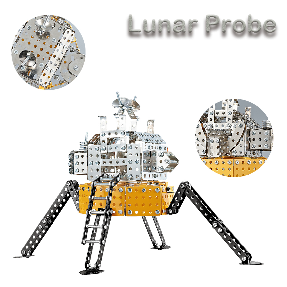 Stainless Steel Stem Educational Construction Toy Creative DIY Assembly Toy 292PCS Metal Moon Lander Building Toys Kit for Kids