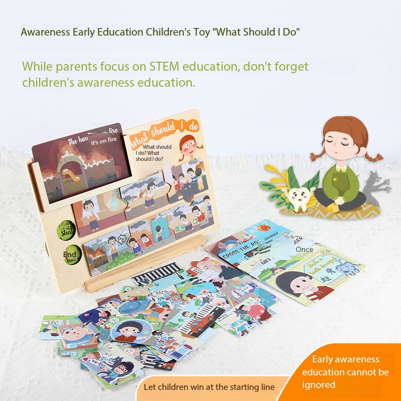 New Arrivals Cartoon Wood Awareness Early Childhood Card Cognition Toy Baby Montessori Educational Toys Kids Boys Girls Custom
