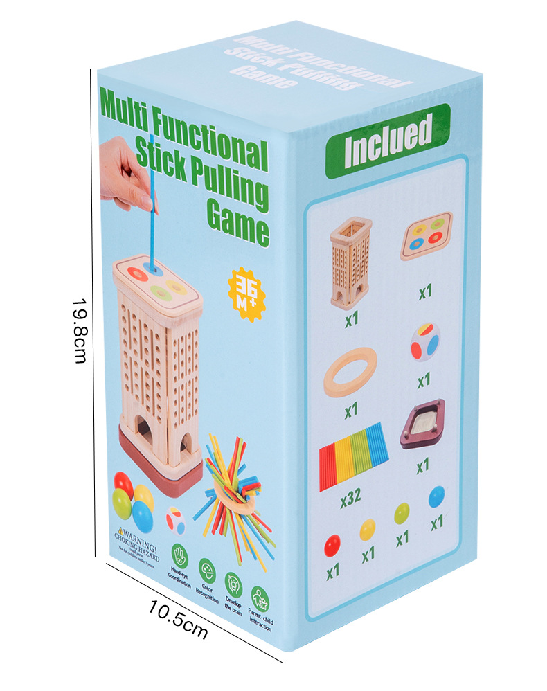 Wooden Stick Game Puzzle Dice Toy