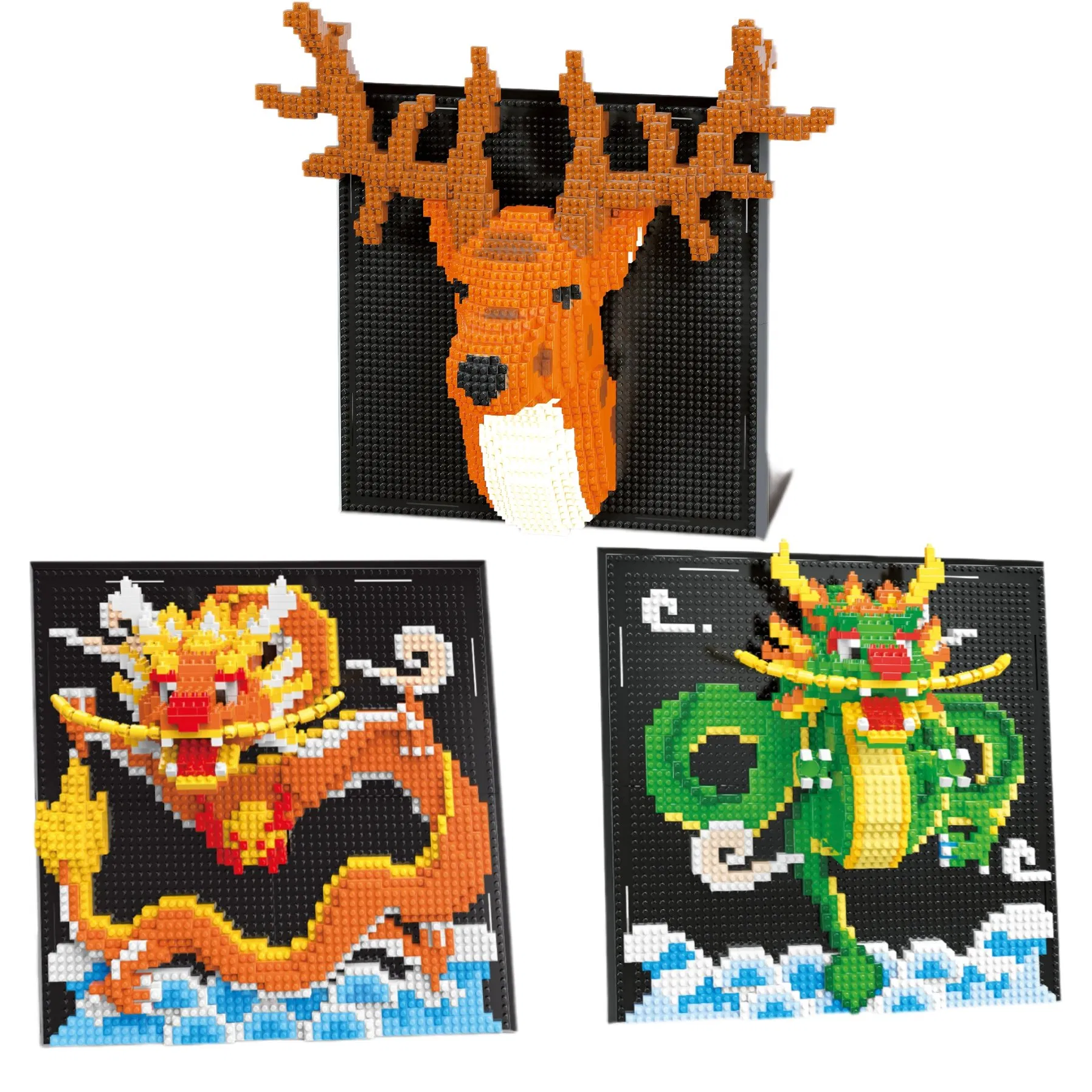 Xinbo Hot Sale Early Creative Educational Construction 3D Animal Mural Diamond Building Block Toy Set for Kid