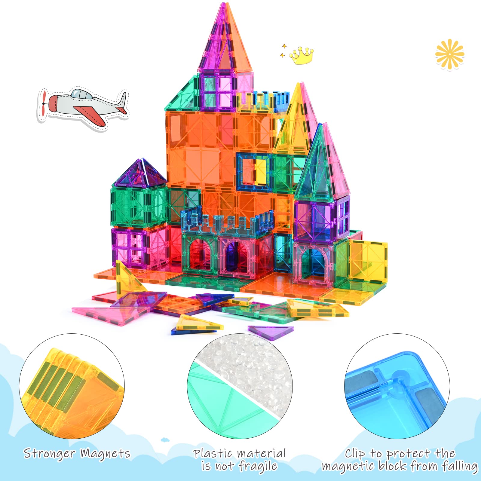 100 Pcs Magnetic Building Blocks for Kids Montessori Toy Set Kids' STEM Learning Toy Gift Promote Creativity for Kids