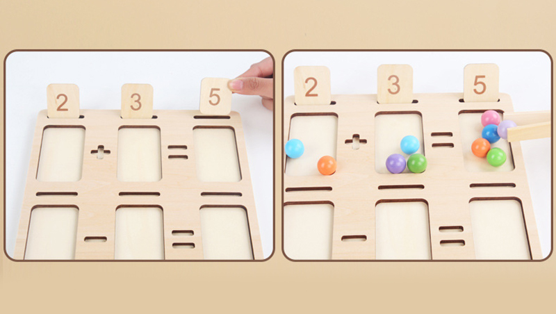 Children Learning Math Toy Education Game Montessori Wooden Counting Board Beads Tray Number Calculation Toy Kids Learning Math