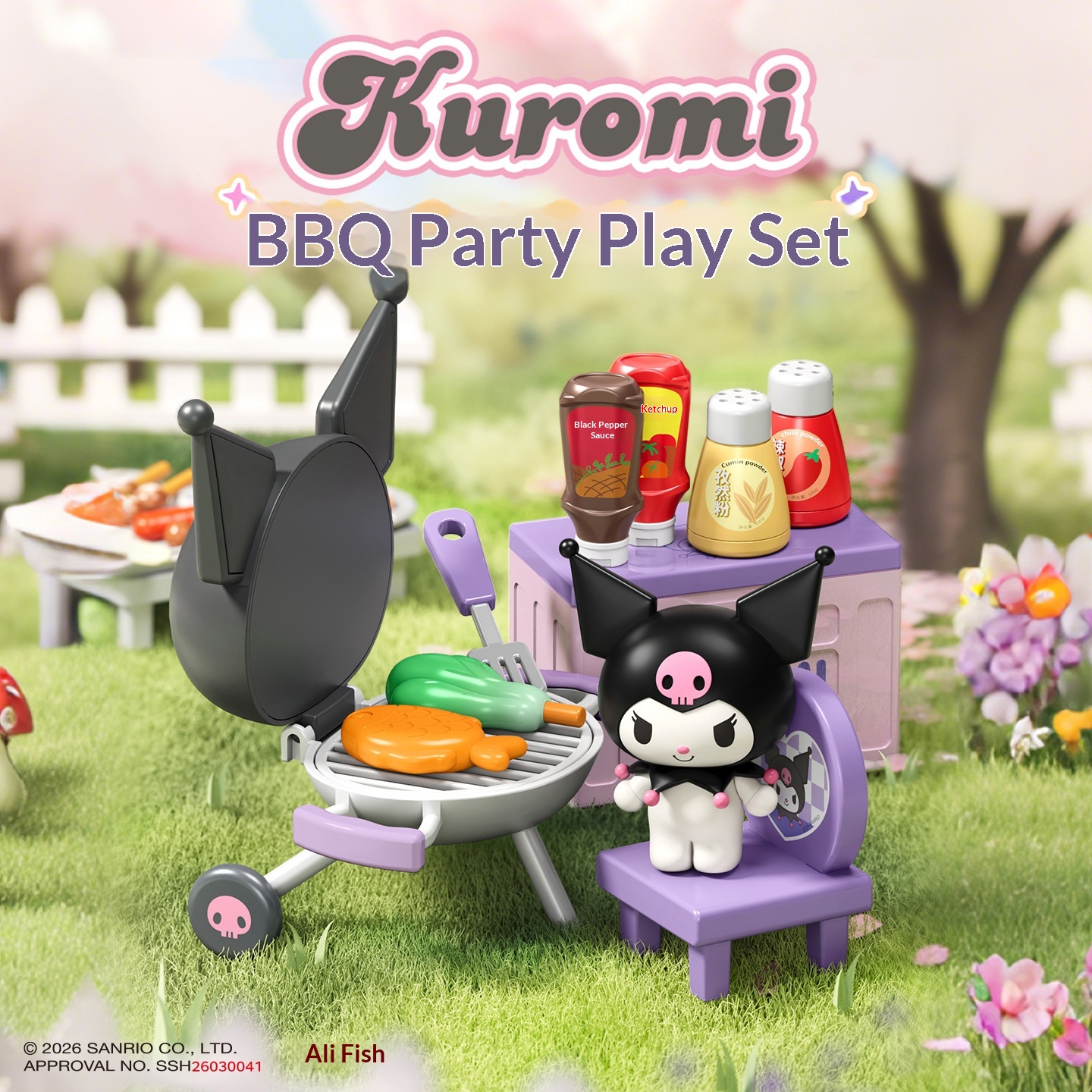 YD TOYS Educational Outdoor Barbecue Convenience Store Kuromi Cinnamon Dog HelloKitty Children's Play House Toy Mini Kitchen