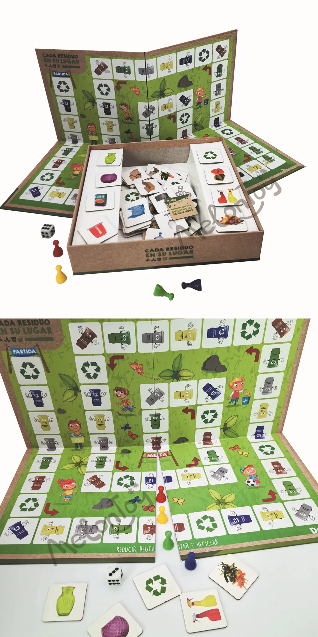 Strategy Board Games Educational Color Game Foldable Garbage Sorting Card Game