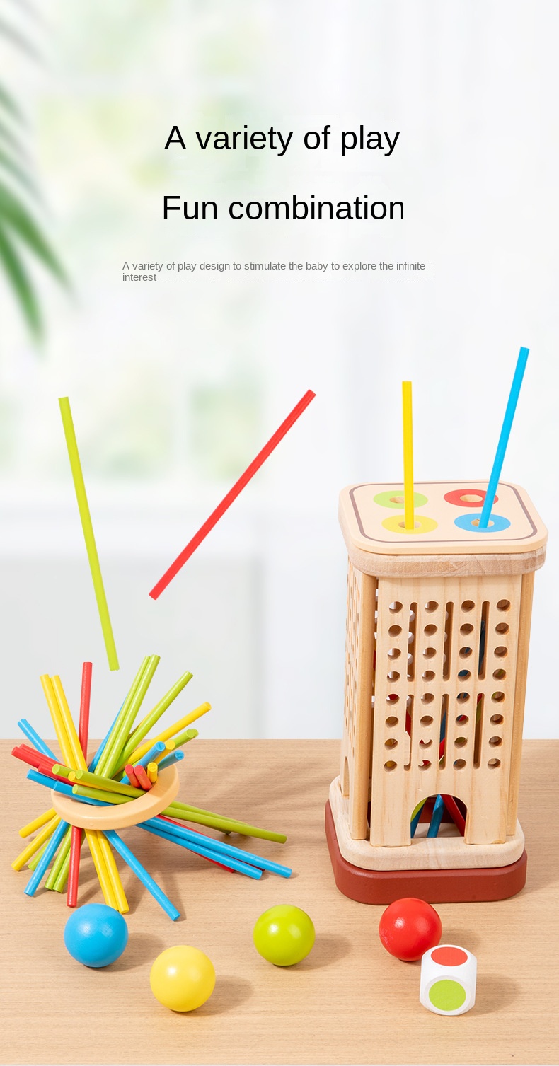 Wooden Stick Game Puzzle Dice Toy