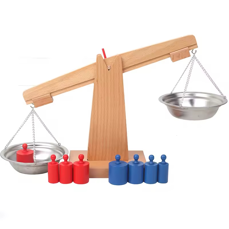 Montessori Materials Baby Wooden Balance Scale Math Game Educational Teaching Aids Learning Sensory Toys for Kids