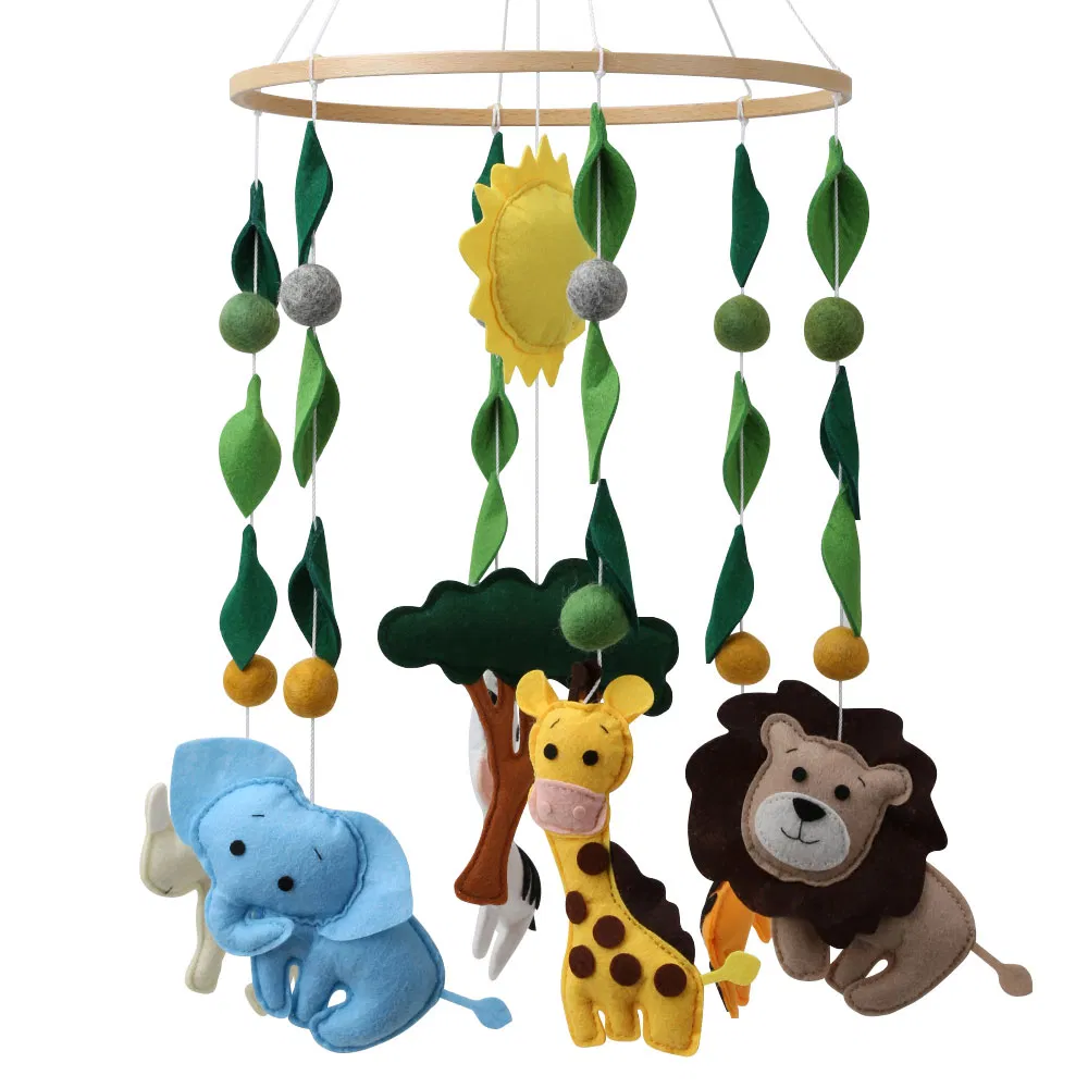 Fabric Plastic Wooden Baby Musical Mobile Toys