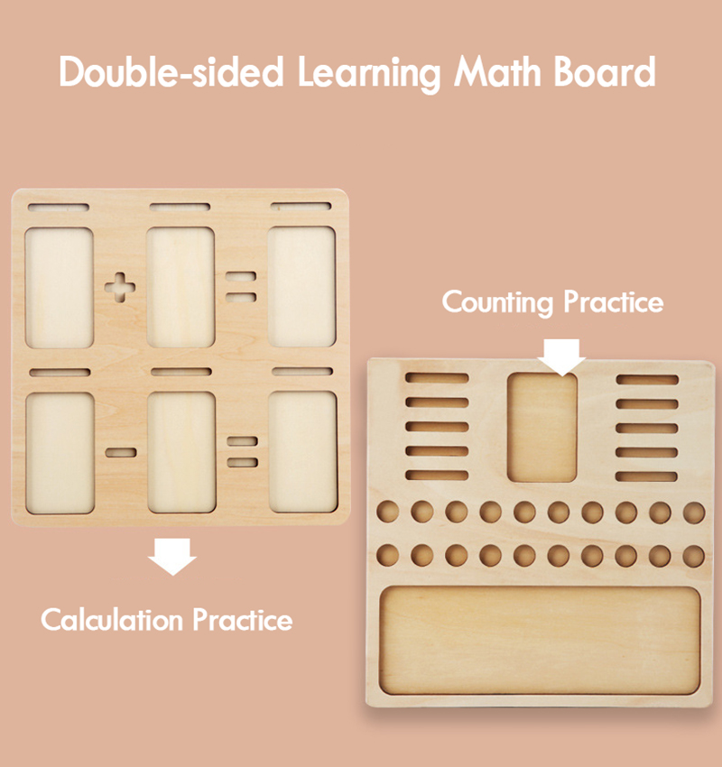 Children Learning Math Toy Education Game Montessori Wooden Counting Board Beads Tray Number Calculation Toy Kids Learning Math