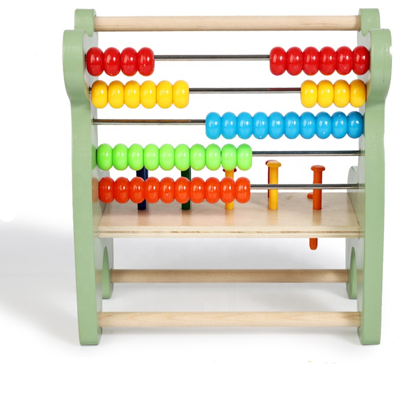 Counting Bench Math Toys Math Learning Board Game Mathematics 2-in-1 Cute Deer Shape Round Beads Rainbow Colorful Abacus