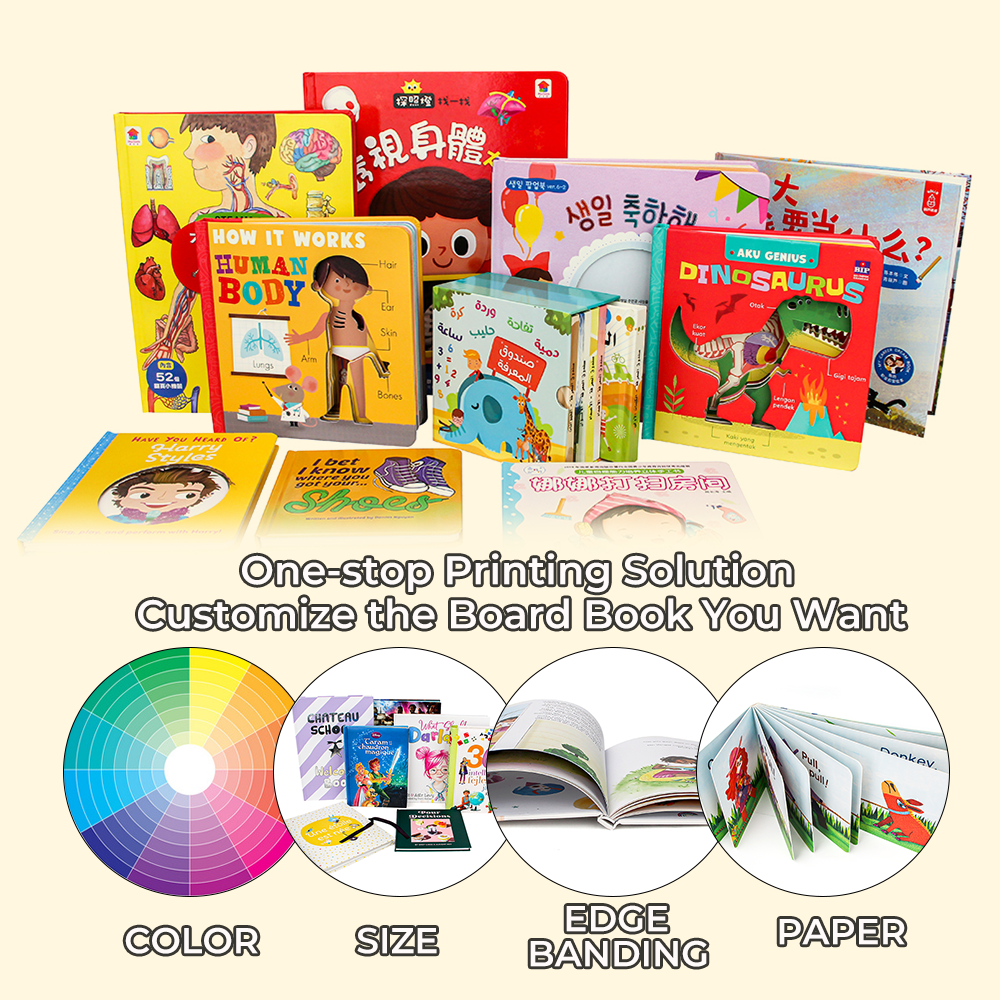 Print On Demand Custom Cheap Publishing Services Coloring Soft Cover Paperback Hardcover Board Kids Children Book Printing