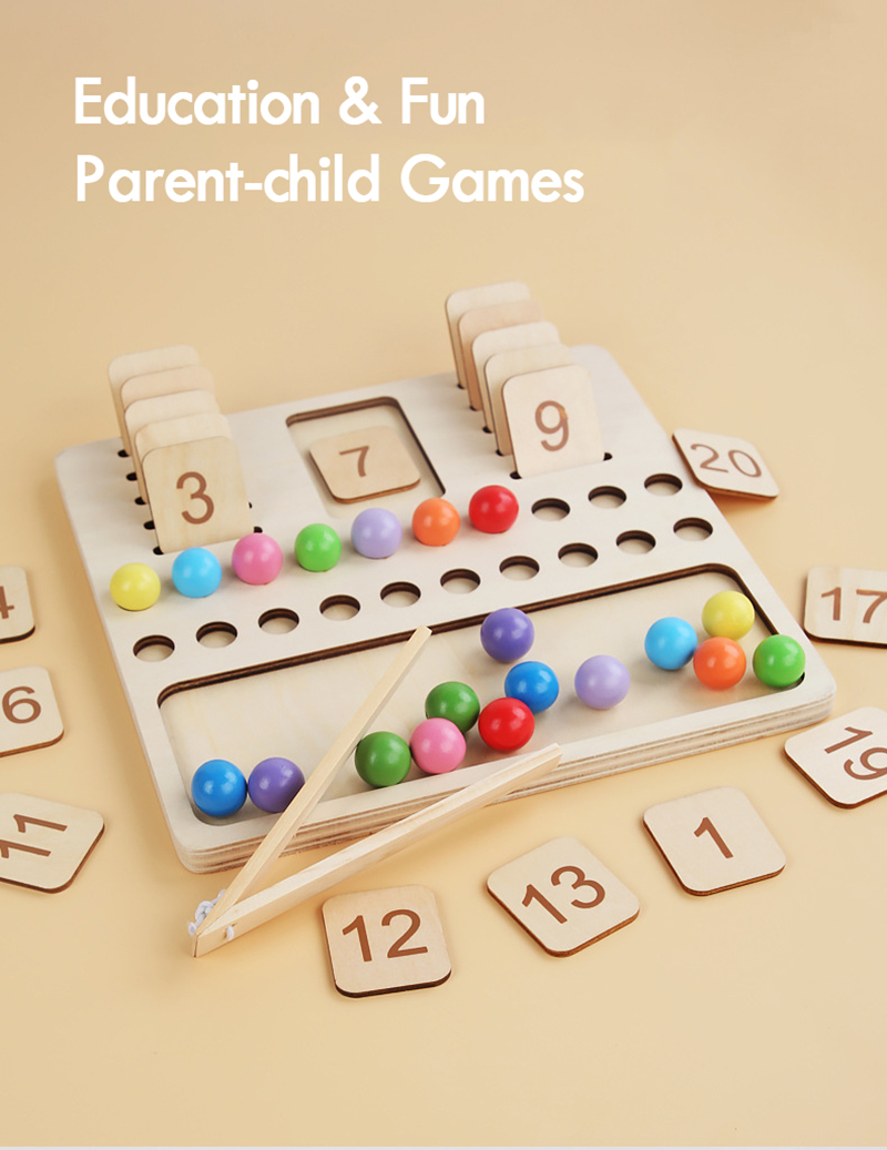 Children Learning Math Toy Education Game Montessori Wooden Counting Board Beads Tray Number Calculation Toy Kids Learning Math