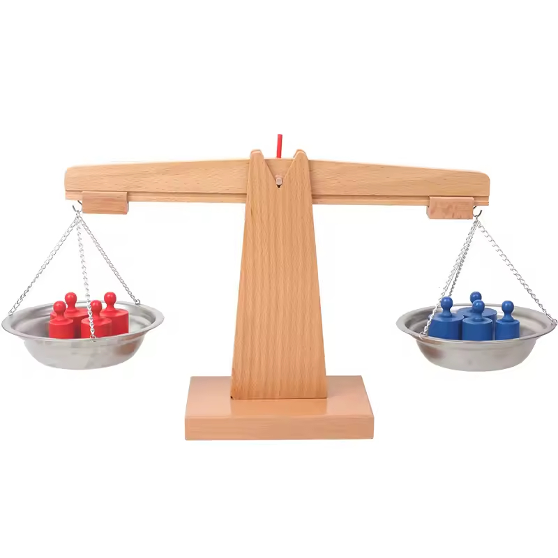 Montessori Materials Baby Wooden Balance Scale Math Game Educational Teaching Aids Learning Sensory Toys for Kids