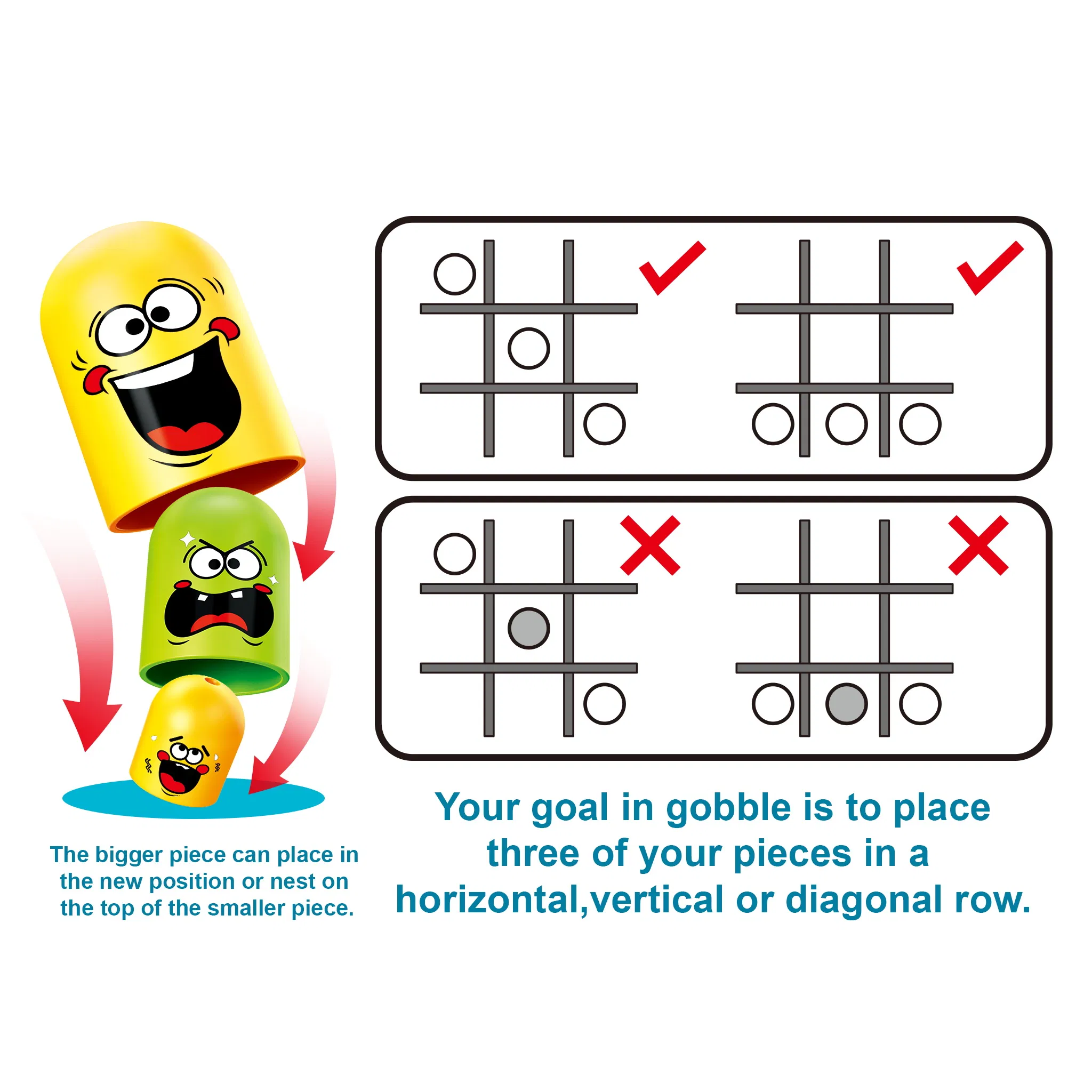 Children Educational Gobble Tic-Tac-Toe Game Kid Juguetes Toy Family Interactive Desktop Strategy Training Toy for Kids Party Play