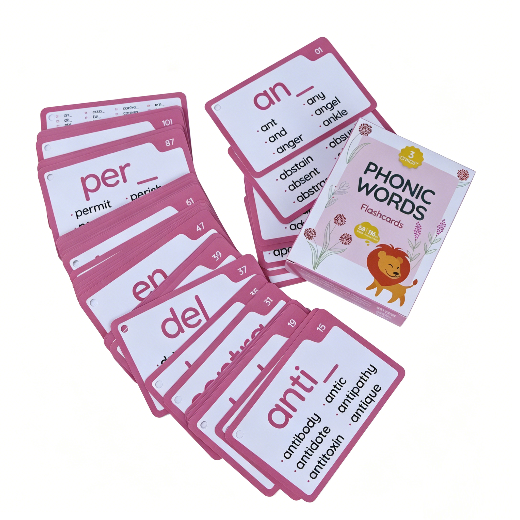 Educational Learning Card Gold Edge Flash Cards Custom Printed