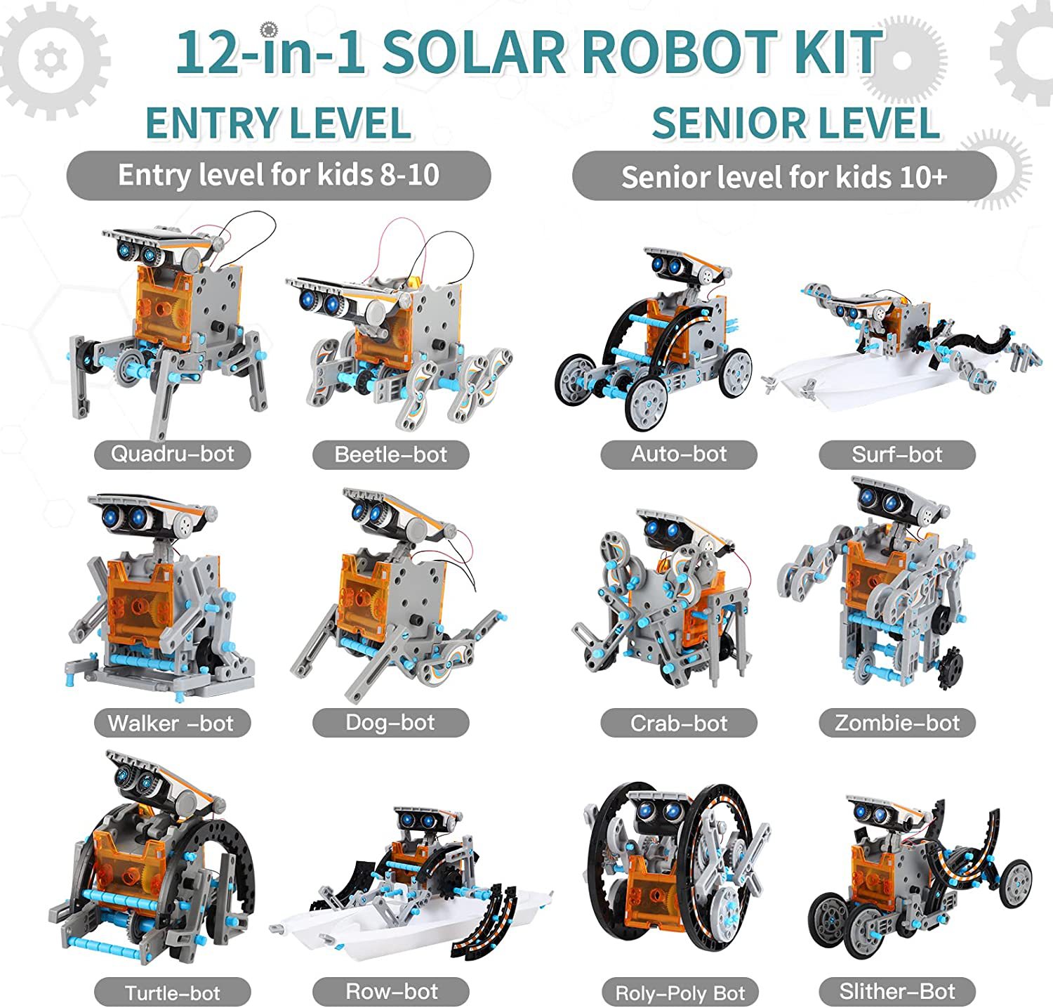 12-In-1 Solar Robot Kit