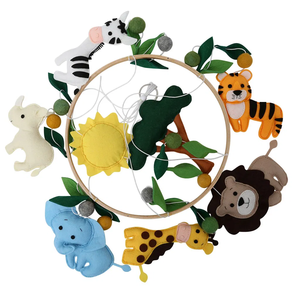Fabric Plastic Wooden Baby Musical Mobile Toys