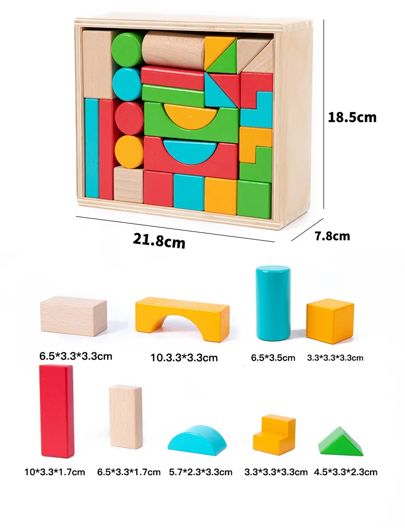 Wooden Building Blocks Kids Toy