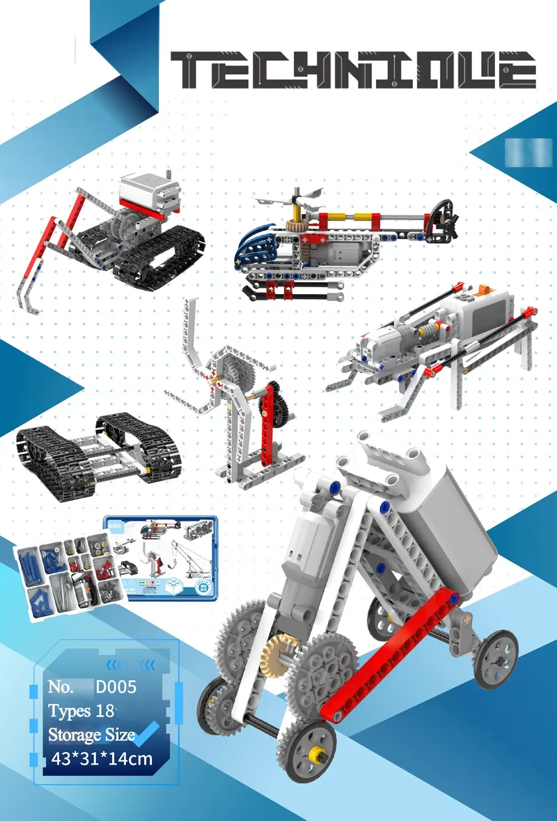 395+PCS Scientific Engineering Toys Smart Robot Programable Build Block Set Mechanical Children Technical Educational Stem Primary School Science Experiment Toy