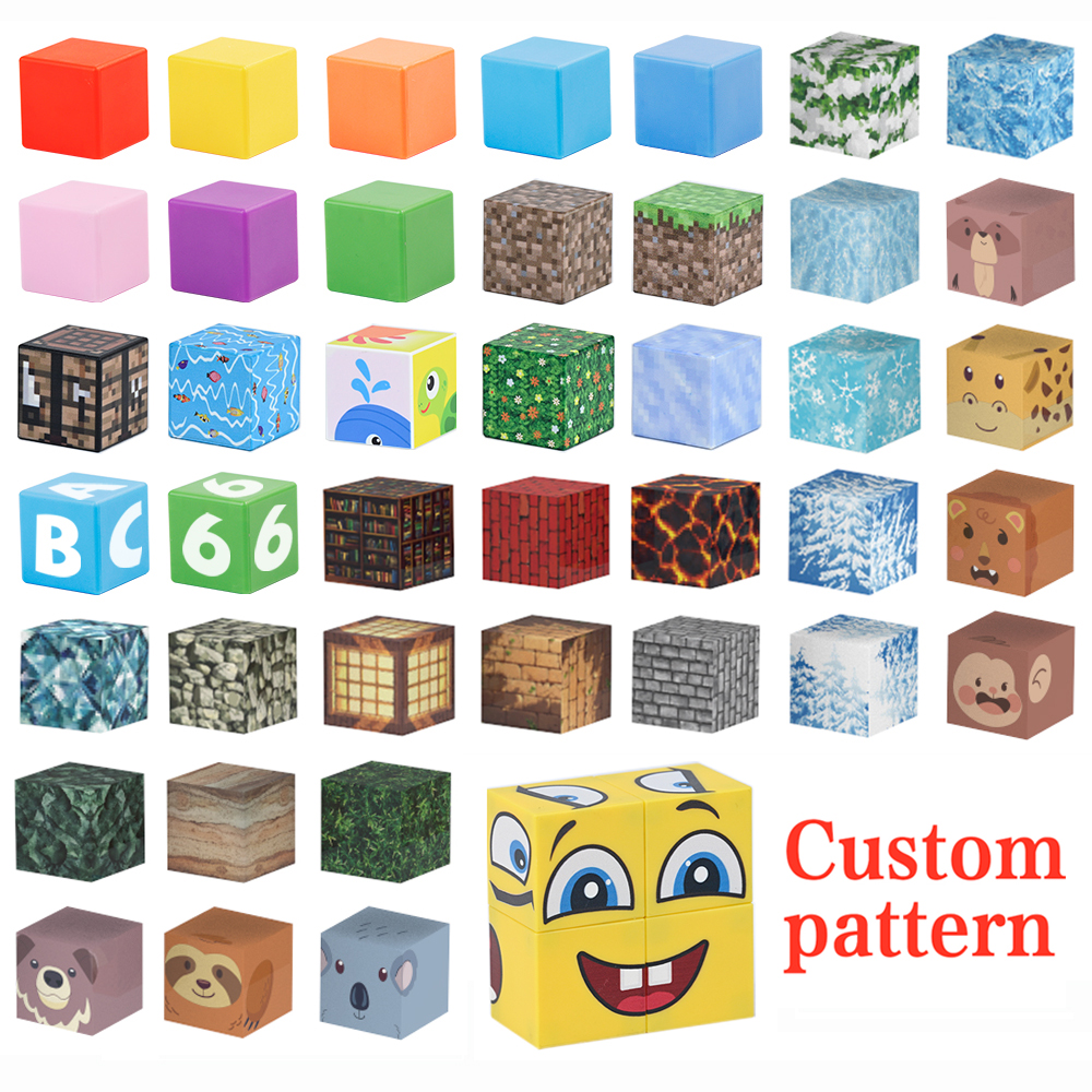 Children's Educational Montessori Toys Magnetic Building Blocks Diy Magnetic Puzzle Toys for Kids 32PCS Magnetic Cubes 3.3cm