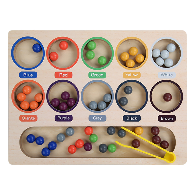Children Learning Math Toy Education Game Montessori Wooden Counting Board Beads Tray Number Calculation Toy Kids Learning Math