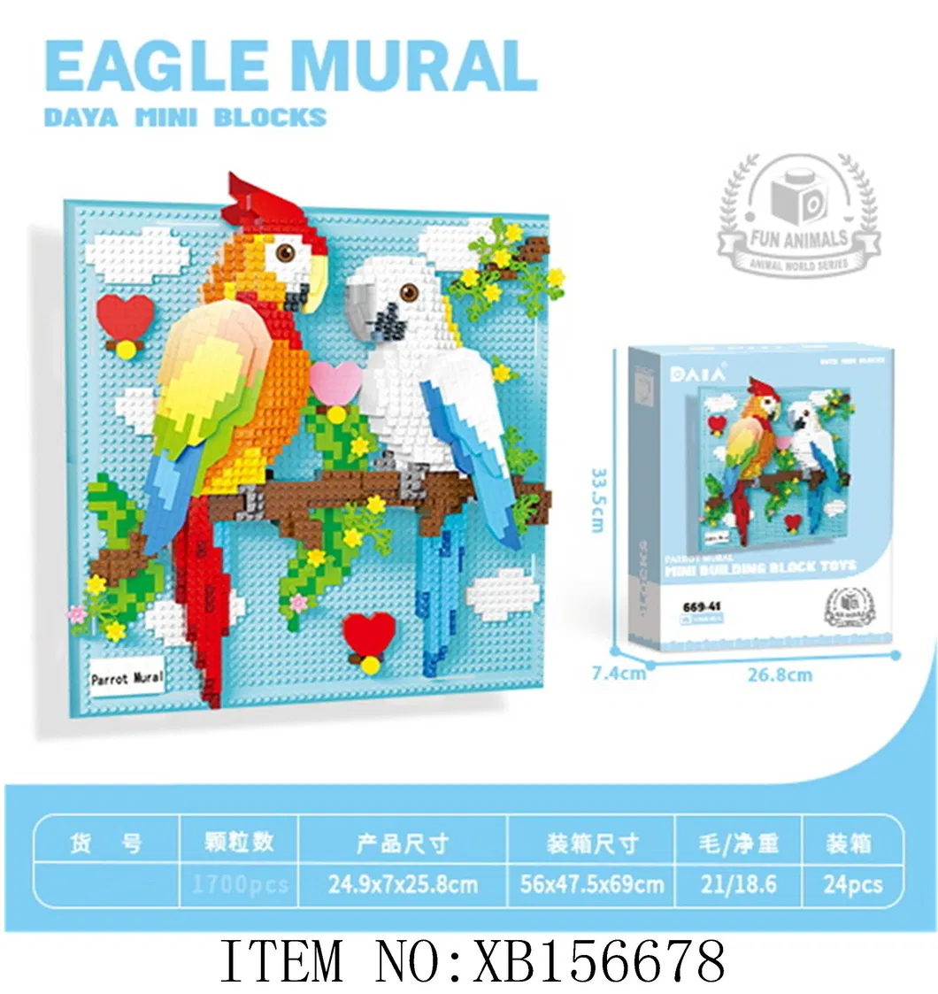 Creative Educational Construction 3D Animal Mural Diamond Building Block Toy Set for Kid