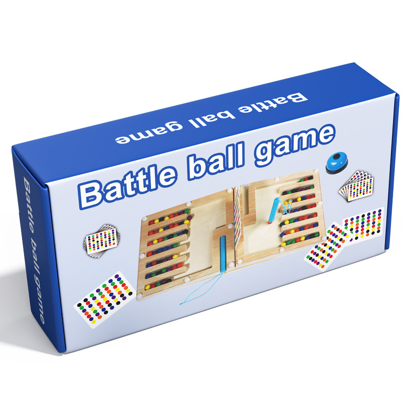Montessori Wooden Sensory Autism Toys Educational Logic Thinking Training Parent-child Tabletop Battle Ball Game Sliding Puzzle