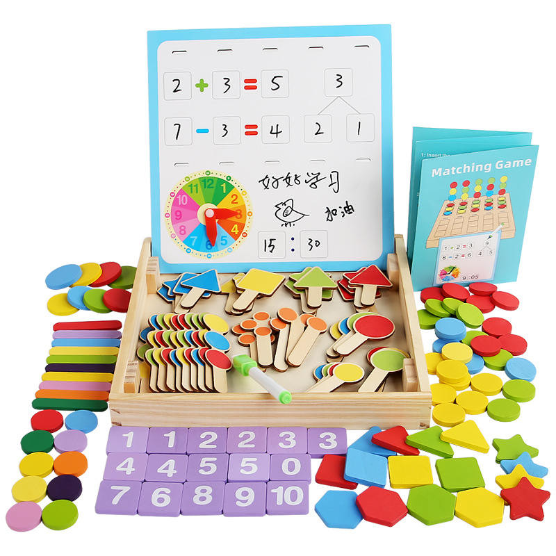 Cross-border Wooden Digital Decomposition Teaching Aids Children's Numeric Puzzle Math Multifunctional Pairing Learning Toy Ages