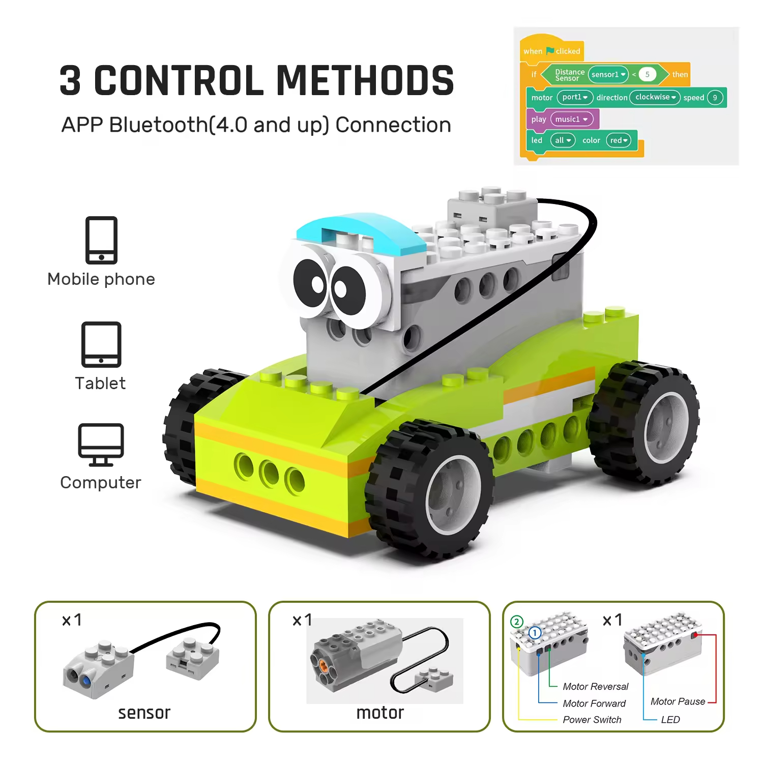 Application Control Intelligent Programmable Robot Electric Programming Toy Plastic Building Block Assembly Coding Toys for Kids