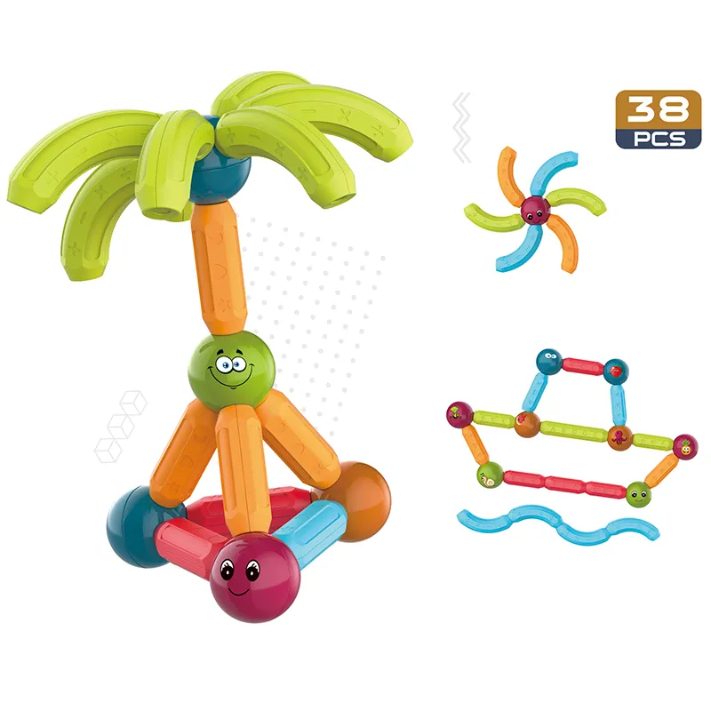 AiJH DIY Creative Educational Stem Magnetic Building Blocks Set Magnet Block Sticks Juguete De Bloques Toys