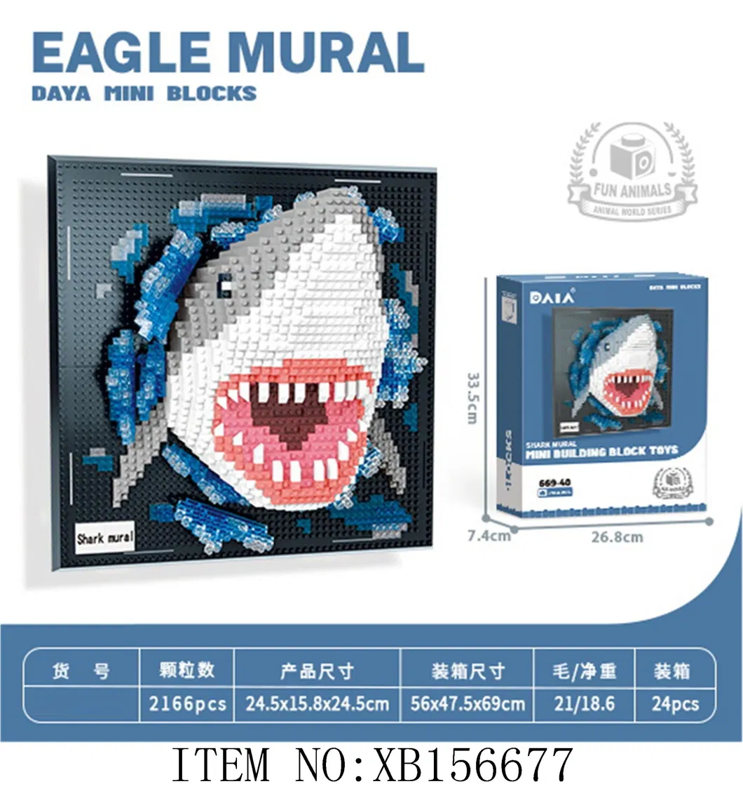 Creative Educational Construction 3D Animal Mural Diamond Building Block Toy Set for Kid